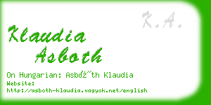 klaudia asboth business card