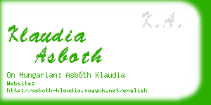 klaudia asboth business card